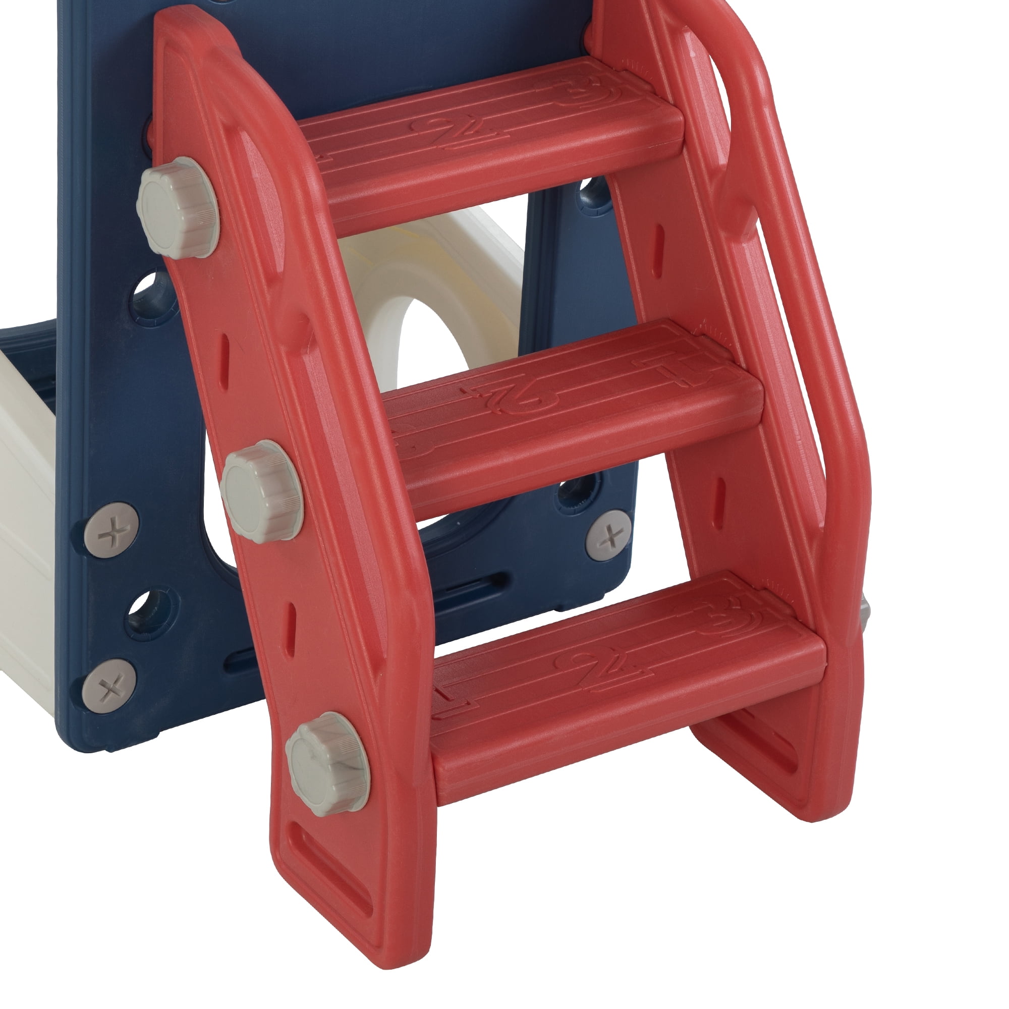 NBTiger Multi-functional Kids Slide Playset with Slide and Climber, Red and Blue, for Ages 1-3, Indoor/Outdoor