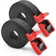 thumbnail image 1 of Correa de Amarre JM 2 Piezas 4,5 m 25 mm con Hebilla para Motocicleta Coche Portabicicletas Kayak Rojo, 1 of 5
