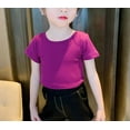 thumbnail image 3 of Faithtur T-Shirt pour Enfants, Couleur Unie Nœud Papillon Col Rond Manches Courtes, 3 of 9
