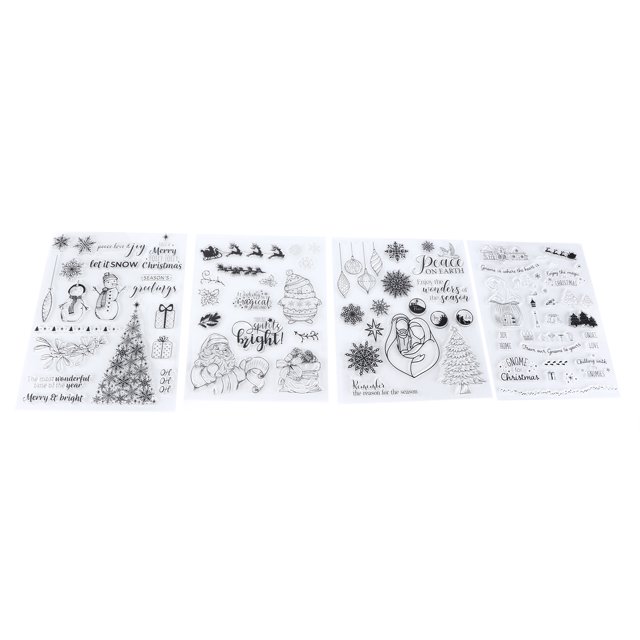 Juego de sellos, 4 piezas de sellos transparentes, sellos navideños, sellos transparentes, características mejoradas