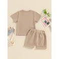 thumbnail image 4 of CIYCuIT Toddler Baby Boys Summer Outfits 6M 12M 18M 24M 3T Short Sleeve Fuzzy Bear Embroidered T-shirt with Elastic Waist Shorts 2Pcs Infant Casual Shorts Sets, 4 of 9