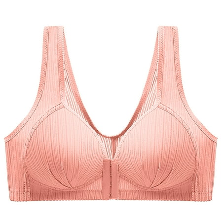 kpoplk Womens Bras Women s Underwire Unlined Bra Minimizers Non-Padded Bra Full Coverage Lace Mesh Sheer Plus Size Bra(Watermelon Red)