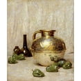 thumbnail image 2 of Carlsen, Soren Emil 12x14 Gold Ornate Wood Framed with Double Matting Museum Art Print Titled - Still Life With Green Peppers and Jug, 2 of 4