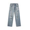 thumbnail image 6 of Women Distressed Wide Leg Jeans Denim Casual Loose Fit for Everyday Wear Ninety Percent Cotton Ten Percent Viscose, 6 of 7