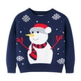 thumbnail image 2 of Tdoqot Toddler Boys Girls Christmas Ugly Sweater- Knit Long Sleeve Knit Pullover Kids Winter Clothes Navy Size 1-5T, 2 of 7