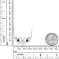 thumbnail image 3 of Gem Stone King 925 Silver and 10K Yellow Gold Sky Blue Aquamarine Blue Sapphire and White Lab Grown Diamond Heart Shape Pendant Necklace for Women (1.01 Cttw, with 18 inch Chain), 3 of 3