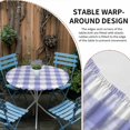 thumbnail image 3 of Round Fitted Tablecloth,Farmhouse Pastoral Lavender Lattice Circle Table Cover Waterproof Table Cloth with Elastic Edge,Purple Buffalo Checkered Outdoor Tablecloths for Kitchen Picnic 36-44in, 3 of 9