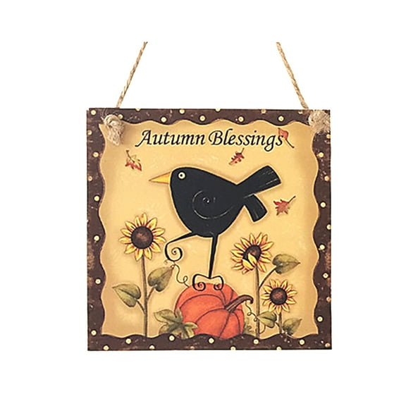 VerPetridure Autumn Door Hanging Tag Pendant Fall Ornament Welcome Sign Decorative Vintage Wall Hanging Home Garden