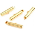 thumbnail image 6 of 10Pcs 304 Stainless Steel Slide On End Clasp Tube Buckle Clasps 18K Gold Plated Slider End Caps Clasps Jewelry Accessories Findings, 6 of 9