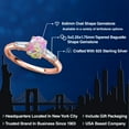 thumbnail image 2 of Gem Stone King 18K Rose Gold Plated Silver Simulated Pink Opal and Lab Grown Diamond Engagement Ring for Women | 1.35 Cttw | Oval Cabochon 8X6MM | Gemstone October Birthstone | Size 9, 2 of 6