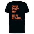 thumbnail image 1 of "Scare Me Again" Funny Halloween Phrase Men's Black T-shirt, 1 of 2