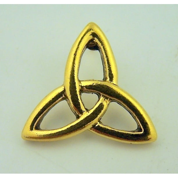 Gold Tone Irish Celtic Trinity Knot Lapel Pin, 3/4 Inch