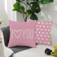 thumbnail image 4 of Valentines Day Pillow Covers 20 x 20 inch Set of 4 for Valentine Decor Pink Stripes Love Heart I Love You Decorative Throw Pillows Cushion Cases for Sofa Couch Decorations G448-20, 4 of 6