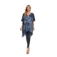 thumbnail image 3 of Beautybatik Grey Womens Boho Hippie Batik Tie Dye Plus Size Tunic Blouse Kaftan Top 4x, 3 of 7