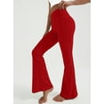 thumbnail image 5 of Chiclily Women's Flare Leggings, High Waist Joggers, Tummy Control Workout Yoga Pants,Red, Size L, 5 of 5