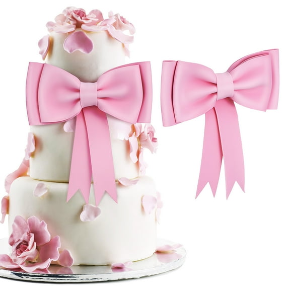 2 Pcs Jumbo Bow Birthday Decorations Cake Decoration 21.00X20.50X1.00CM Pink