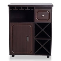 Furniture of America Odette Wood Wine Rack Kitchen Cart in Espresso