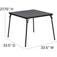HTYSUPPLY 5 Piece Black Folding Card Table and Chair Set