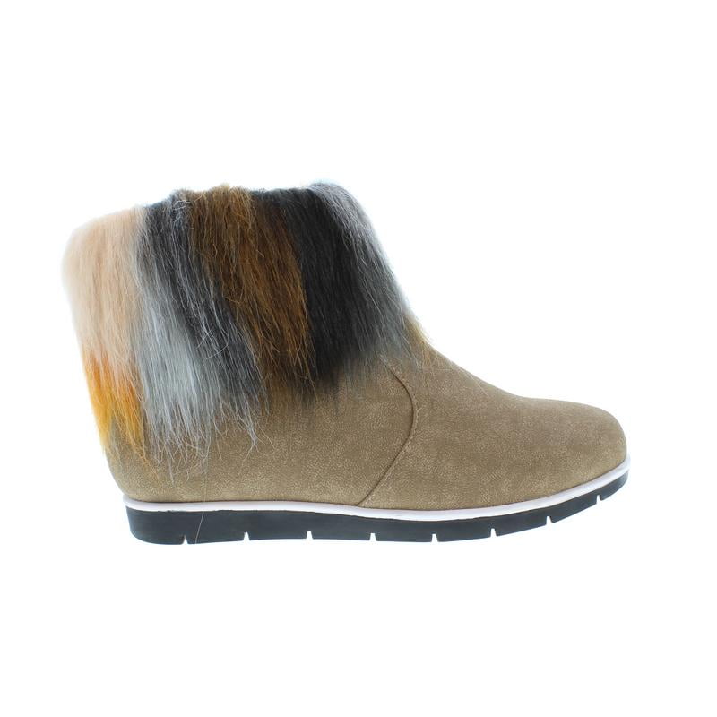low cut fur boots