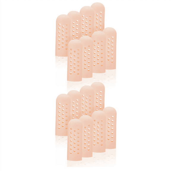16Pcs Silicone Finger Protectors, Breathable Finger Caps, Fingertips Covers, Finger Sleeves Support for Finger Cracking