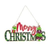 EUDIDV Yuletide Gate Label Christmas Decorations Wooden Letter Hangings Merry Christmas Wooden Sign Hanging Christmas Tree Pendants Christmas Gate Sign Festive Gate Plaque