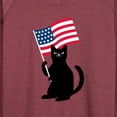 thumbnail image 3 of Instant Message - Black Cat With Flag - Women's Lightweight French Terry Long Sleeve Shirt, 3 of 6