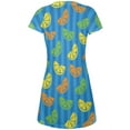 thumbnail image 2 of Citrus Lemon Lime Summer Blue All Over Juniors V-Neck Dress, 2 of 2