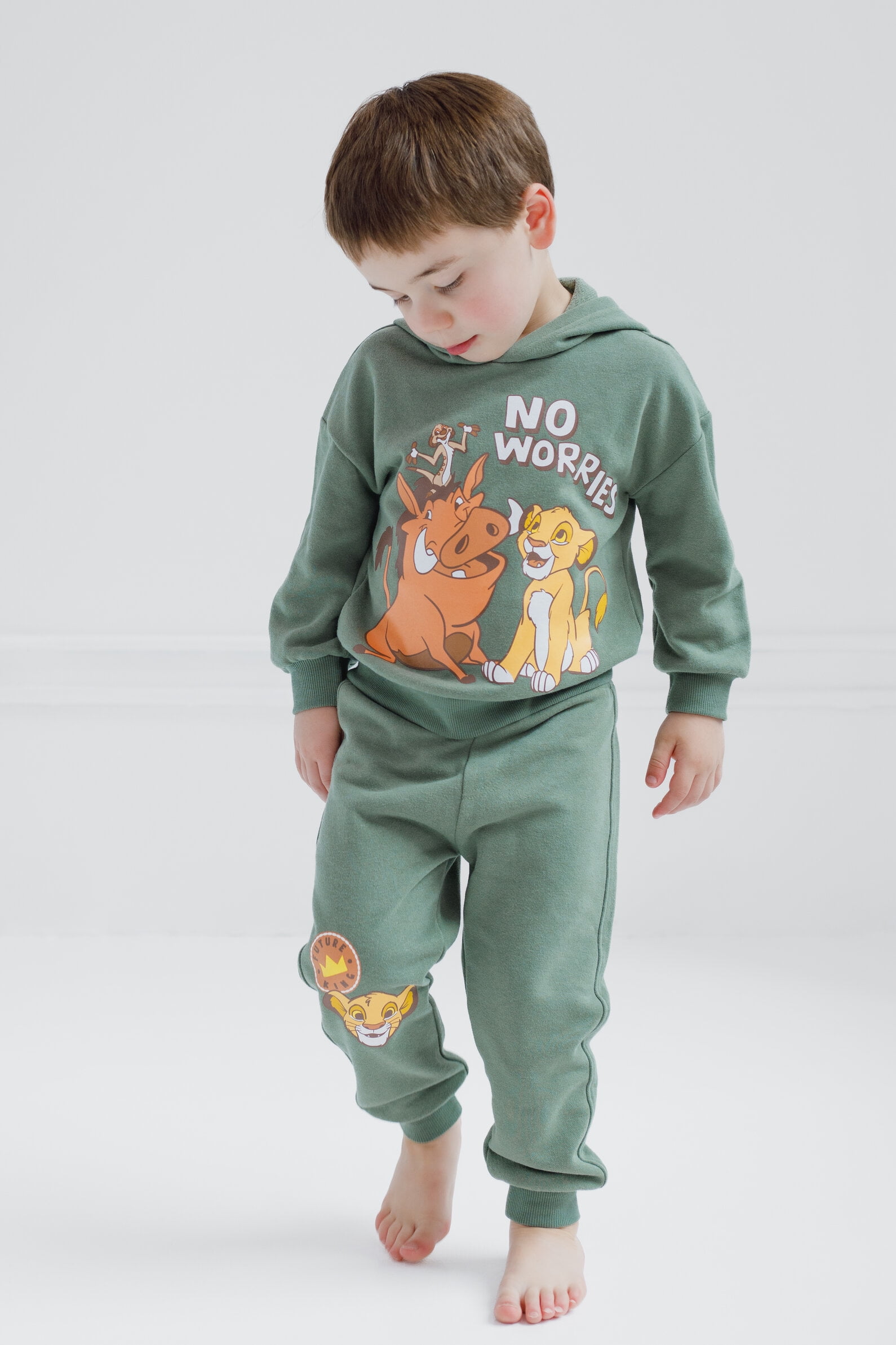 Disney Lion King Simba Timon Pumbaa Fleece Pullover Hoodie and Jogger Pants Outfit Set Toddler to Big Kid