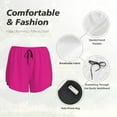 thumbnail image 6 of Haiem Darkmagenta Women's 2 in 1 Running Shorts - Lightweight Athletic Workout Gym Yoga Breathable Sports Shorts Liner with Phone Pockets-, 6 of 9