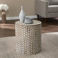 thumbnail image 3 of SEI Furniture Campti Mango Wood Drum-Shaped End Table in White Washed, 3 of 3