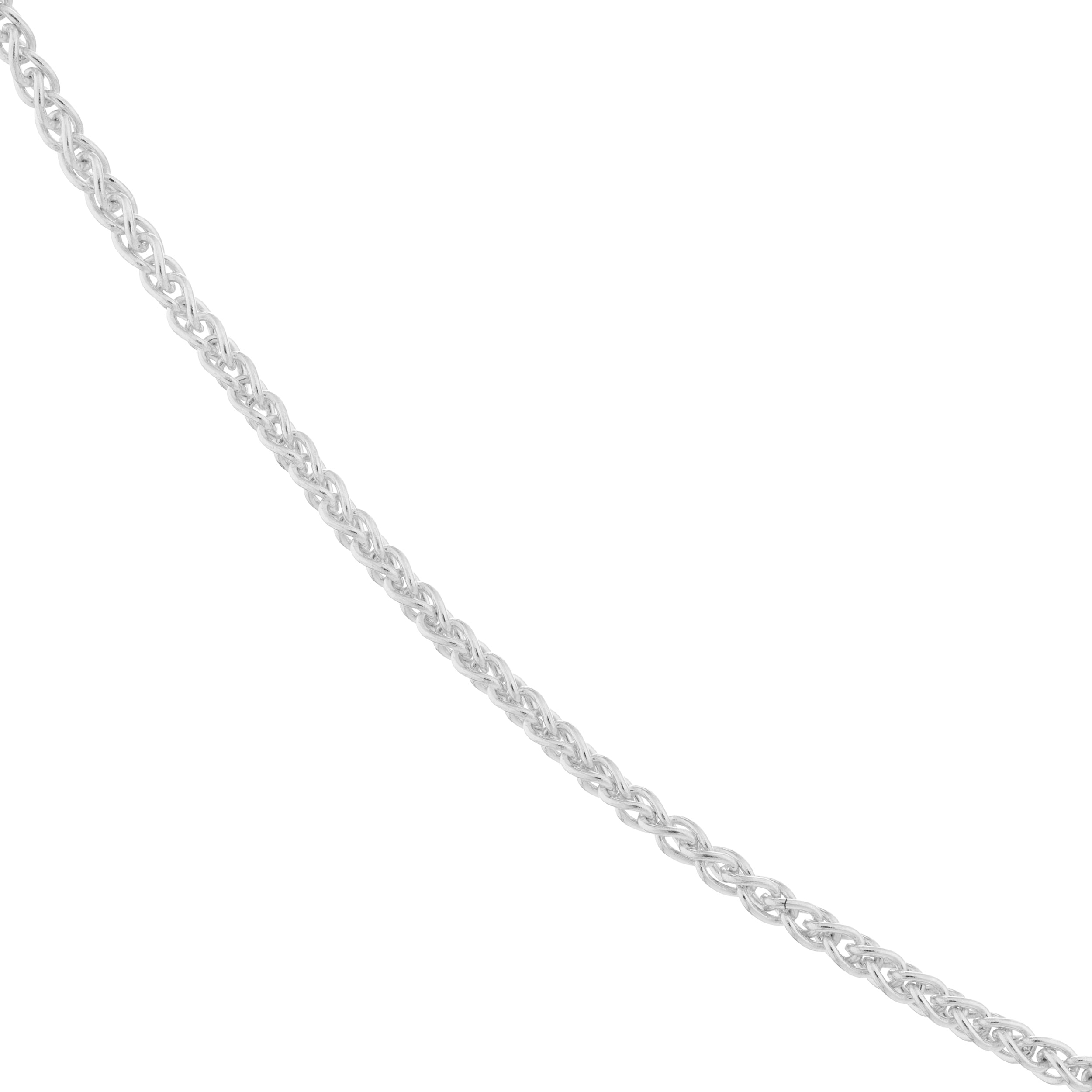 14K White Gold Women's 16" 1.05mm Round Wheat Chain Necklace