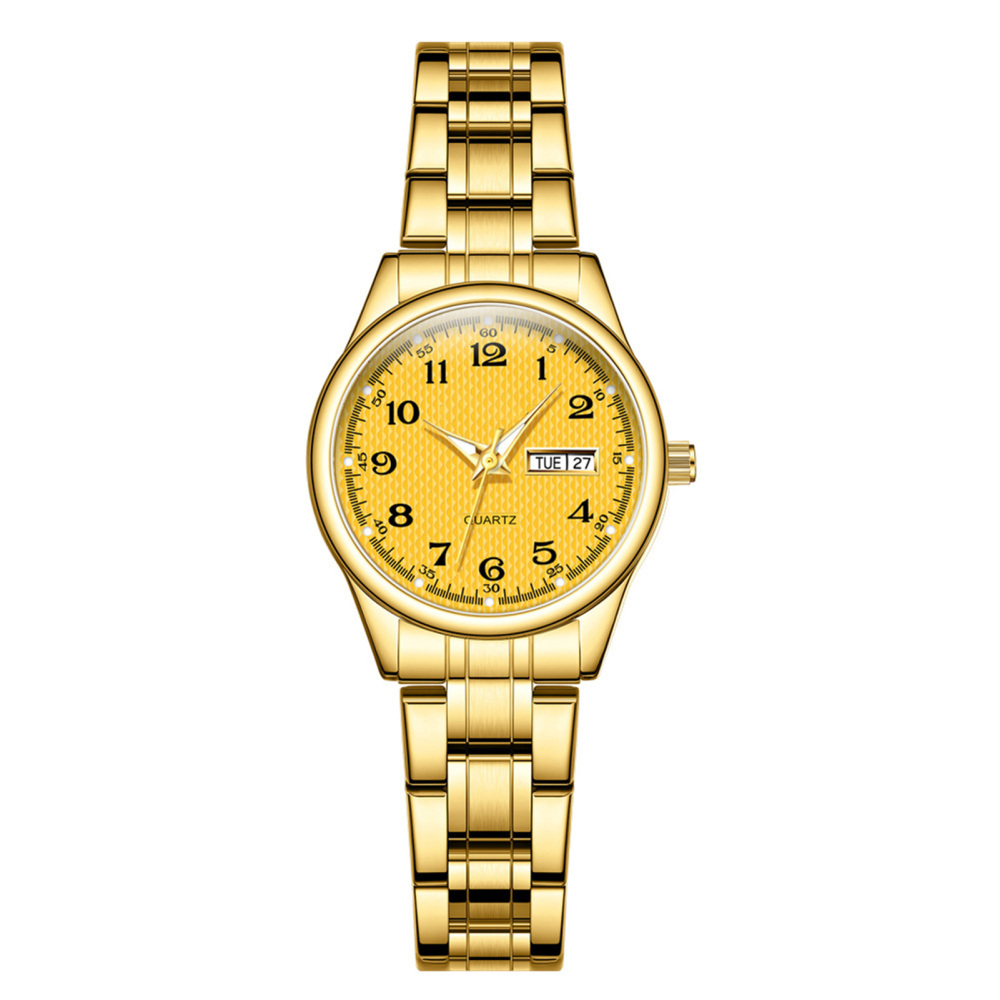 analog watch with date and day display
