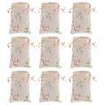 thumbnail image 1 of 50pcs Drawstring Bags Pouches Burlap Sachet Bag with Printed Flower Branch, 1 of 8