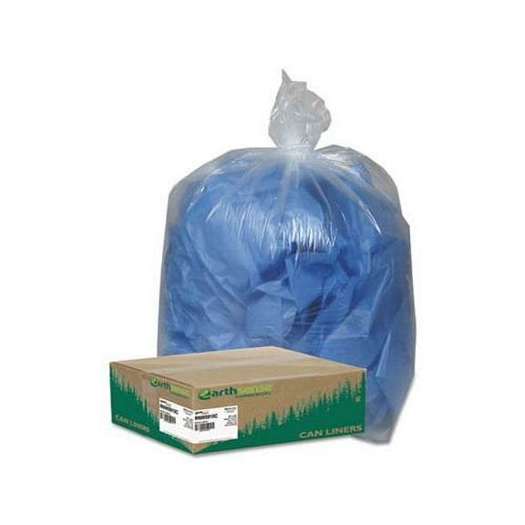 Linear Low Density Clear Recycled Can Liners 60 gal, 1.5 mil, 38" x 58", Clear, 100/Carton