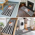 thumbnail image 5 of Black White Striped 2'x6' Runner Rugs for Hallway Kitchen Bedside Non Slip Washable, Football Stripes Farmhouse Art Entryway Rug Runners with Rubber Backing, Long Carpet Runner for Laundry Room, 5 of 8