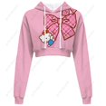 thumbnail image 2 of Hello Kitty Chandail à Capuche Court à Manches Longues pour Femmes, Décontracté, Ample, Mode, 2 of 7