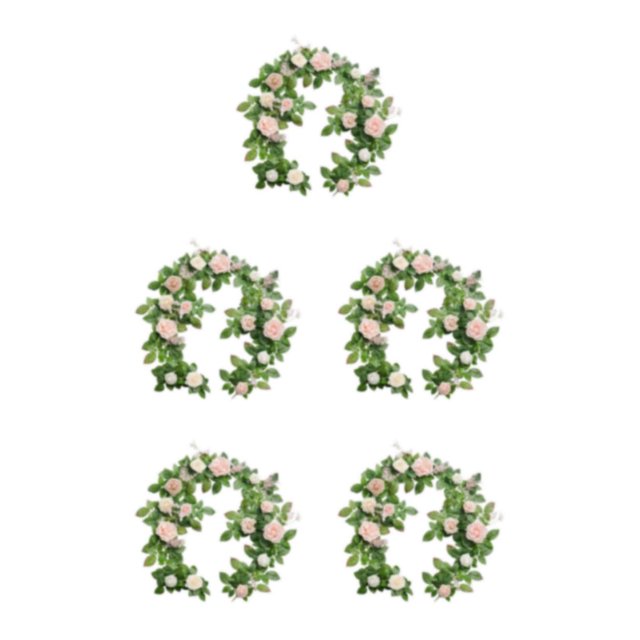 mmirethe Indoor Or Outdoor Artificial Flower With Low Maintenance Wide Application pink 5Set