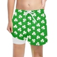 thumbnail image 3 of NAFUU Boys Shorts Summer St Patricks Day Clover Prints Swim Trunks Beach With Pockets Outdoor Activities Swim Shorts Boys Sizes 7-8 Years, 3 of 3