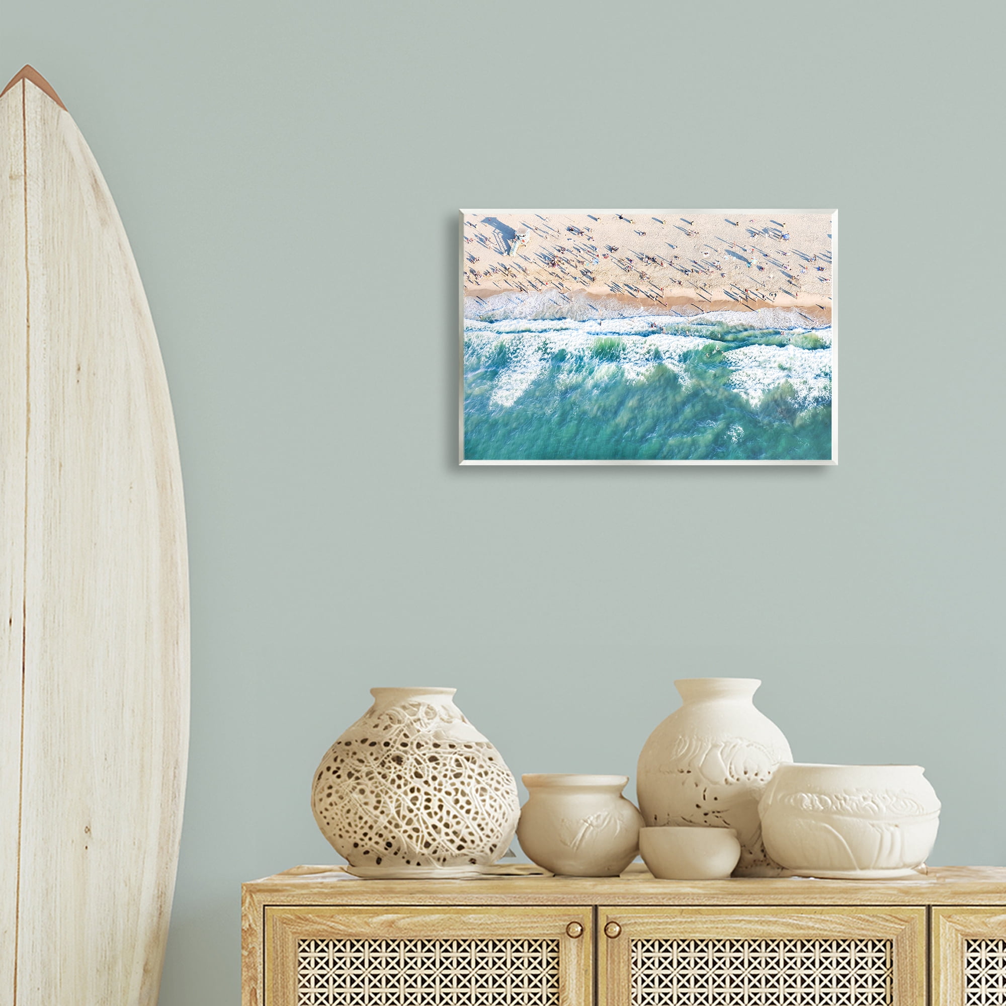 Stupell Industries Aerial Tide Beach Foam Nautical & Beach Photography Unframed Art Print Wall Art, 19 x 13