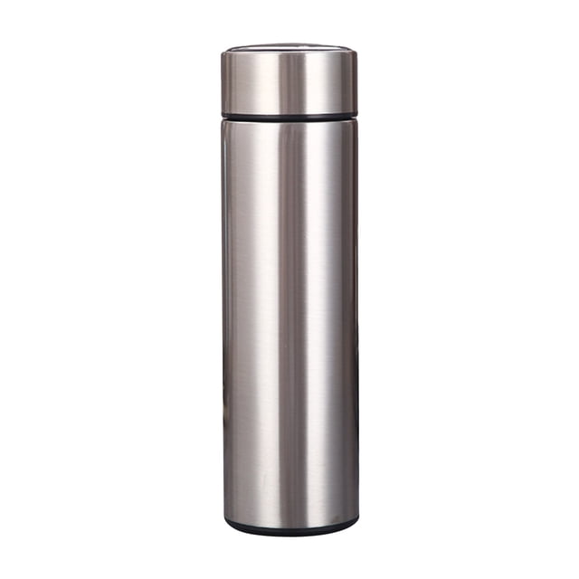 Taza de café aislada al vacío de 17 oz Botella de agua de doble pared con pantalla LED de temperatur Tomshoo Silver