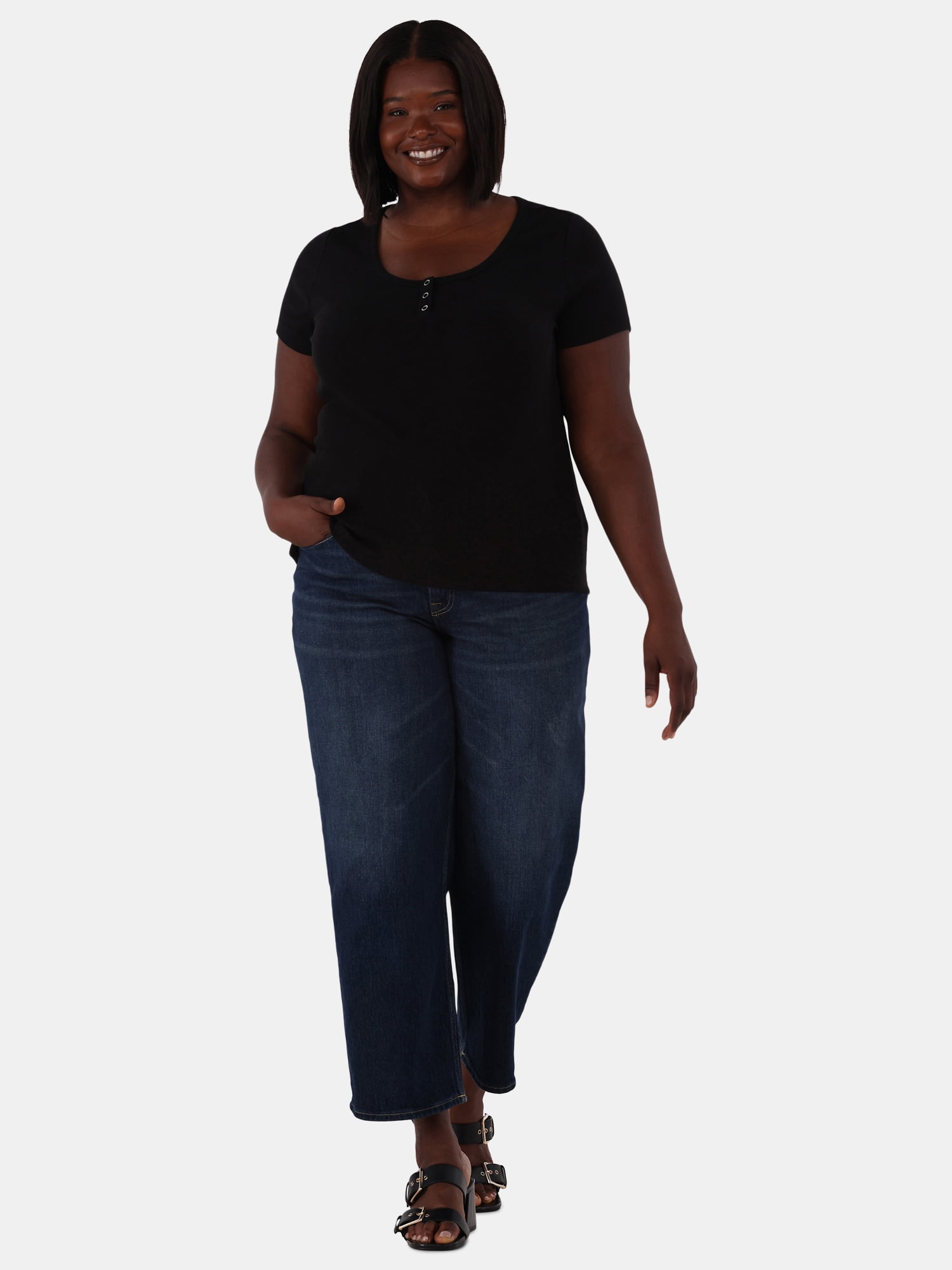 Terra & Sky Women’s Plus Rib Tee, Sizes 0X-5X