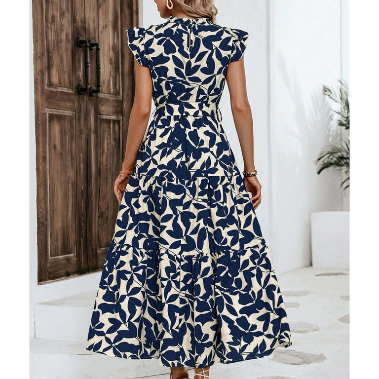 high waist empire dress Ladies Elegant Long Sleeve V-Neck High Empire Waist Dress Rust / S main image 1