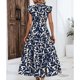 thumbnail image 5 of Vestido de Verano con Mangas Plisadas Mangas Voladoras Cuello Redondo Y Encaje, Vestido de Verano Informal Impreso, 5 of 5