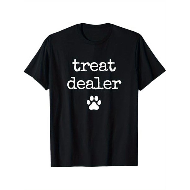 Camiseta divertida con texto "Distribuidor de golosinas para perros", humorístico, para dueños de perros y amantes de los perros, 100 % algodón, ideal como regalo para hombres, papás, esposos y abuelo