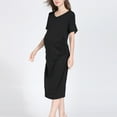 thumbnail image 2 of SDNall Robe à Manches Longues Femmes Couleur Unie Ample Vêtement Femme Enceinte Robe à Manches Courtes Chemise de Nuit Robe à Manches Courtes,Robe à Manches Courtes,Robe avec Manches, 2 of 9
