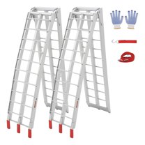 Pinypikaka Aluminum Ramps, 1500lbs Folding Loading Ramps for Pickup Trucks Bed, Trailers Ramp with Load Straps for UTV, Dirt Bike, ATV, Lawn Mowers, Trucks, Cargo Trailer