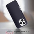 thumbnail image 3 of Designed for Apple iPhone 16 Pro (6.3") PU Leather with inner Magnetic Circle Compatible with MagSafe, Rubber TPU Colored Metal Buttons Phone Case Cover - Ink, 3 of 10