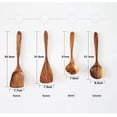 thumbnail image 2 of Utensilios de cocina de madera Utensilio de cocina, utensilios de cocina de madera de teca natural Set Espátula de madera dura antiadherente y cucharas de madera, 2 of 8