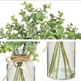 thumbnail image 4 of Artificial Eucalyptus Stems in Glass Vase,Fake Plants Eucalyptus Leaves for Home Office Centerpiece Table Decorations Farmhouse Wedding Home Greenery Decor Grass Green, 4 of 7