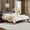 Black, variant on King-Size Wooden Bed, Double-Layer Headboard with Storage, LED Lighting, Built-in Charging Station, Under-Bed Storage, Silent Operation, No Box Spring Required ,Gray